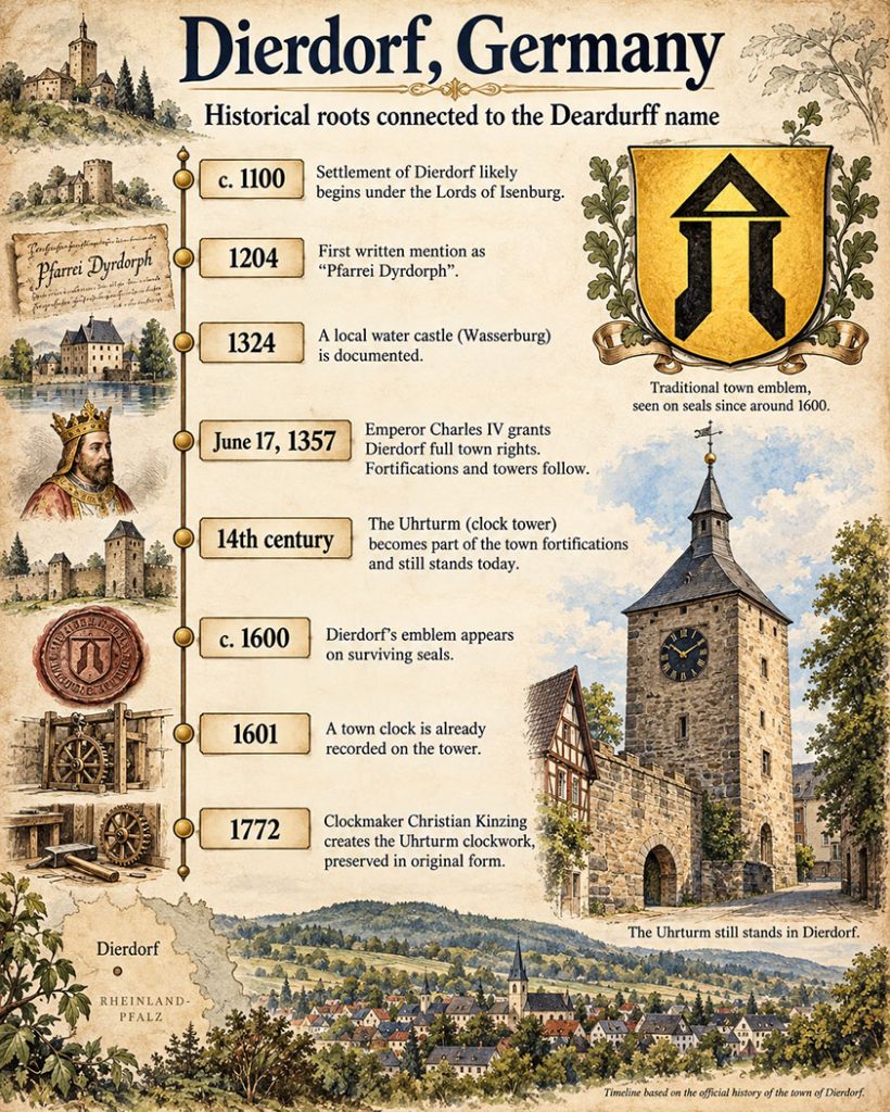 Dierdorff Germany - Historical roots connected to the Deardurff Name.