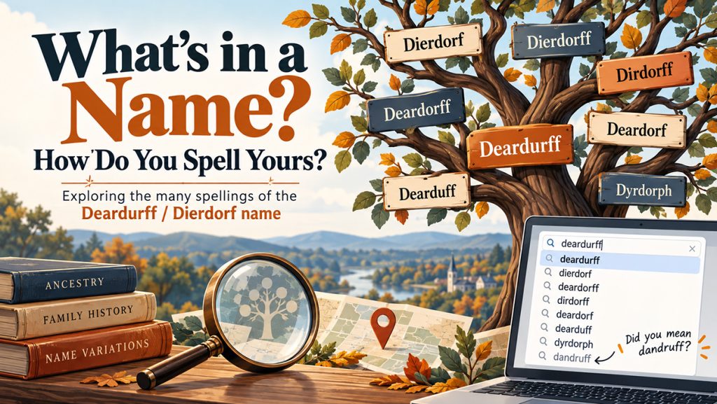 Explore 16 Deardurff name variations, from Dierdorf to Deardorff. Discover the family's history and share your own surname story.